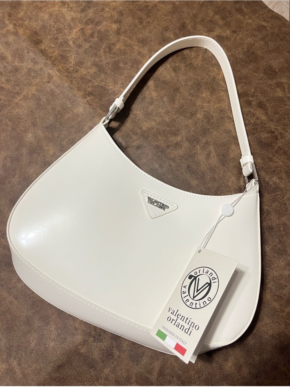 Valentino Orlandi White Patent Leather Shoulder Bag - Picture 2 of 5